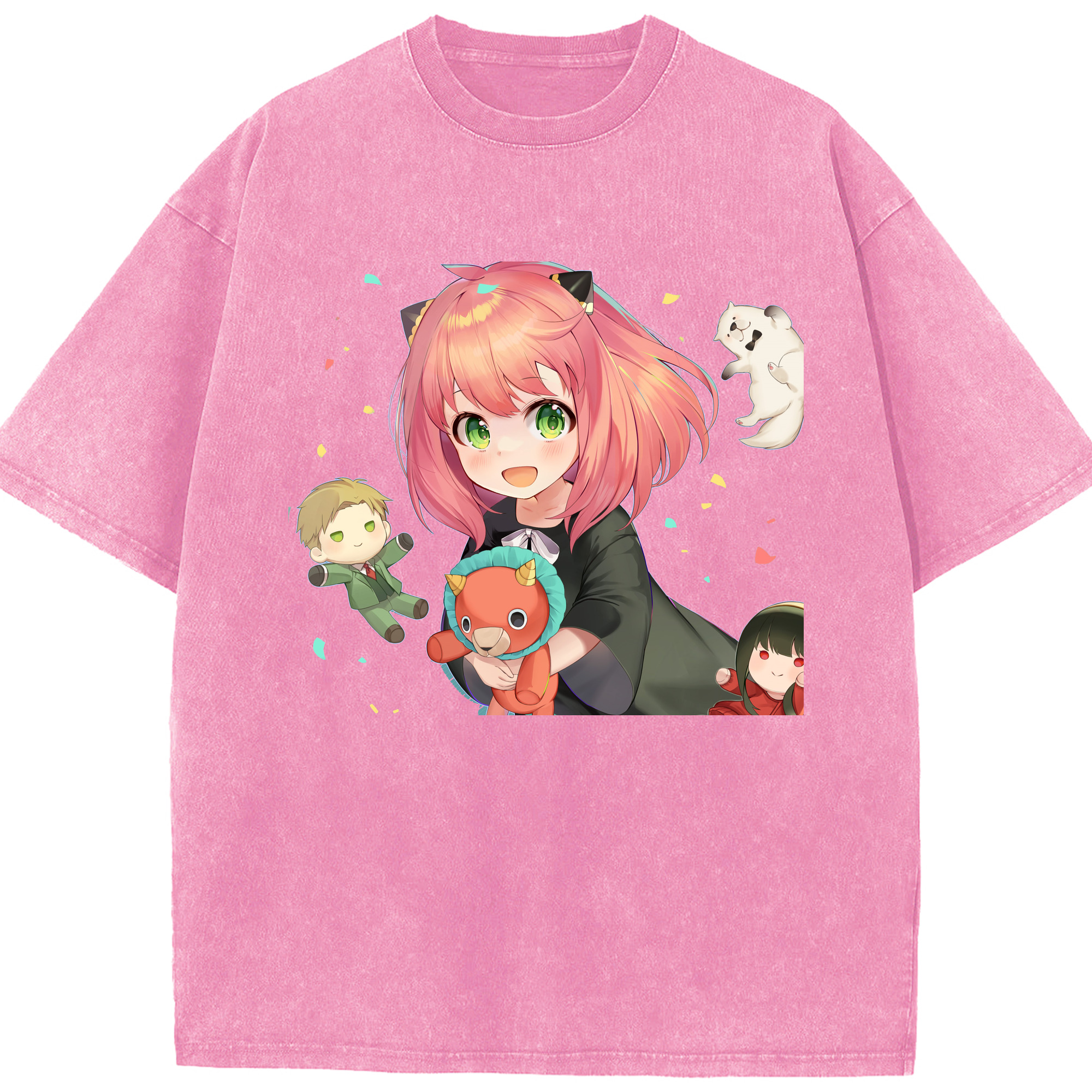 （画像用） SPY×FAMILY间谍家家酒 綿100% ヴィンテージ風 半袖Tシャツ（フロントプリント）